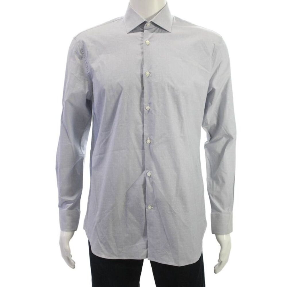John Varvatos Star USA Mens Point Collar Dress Shirt Light Blue Size 15.5